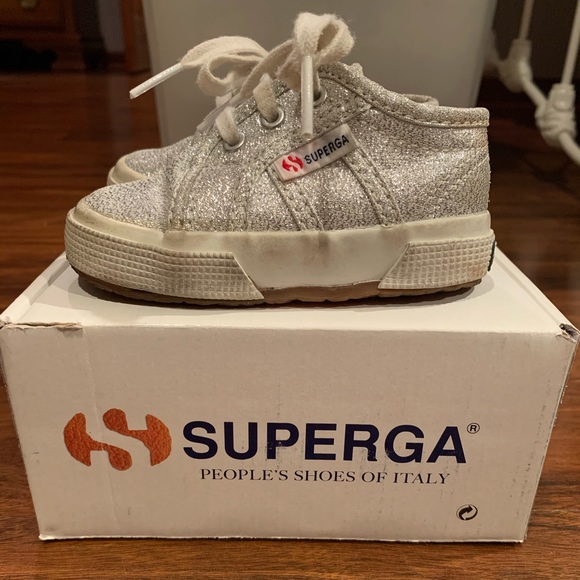 silver glitter superga